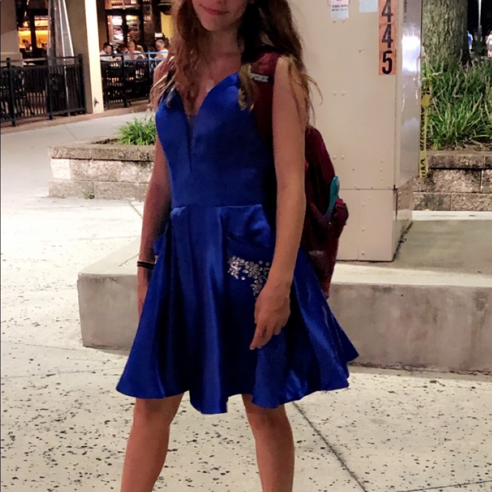 Like New Size 2 Royal Blue Dress with Pockets